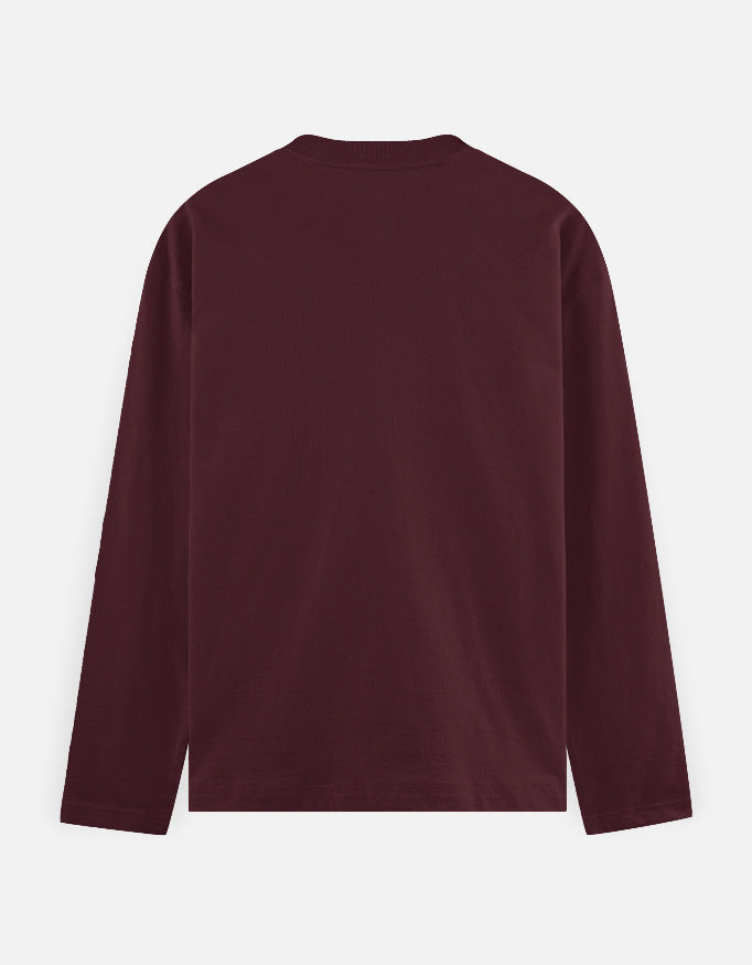 Maroon full sleeve meme t-shirt maaf karn gusse men idhar udhar nikal jata hun