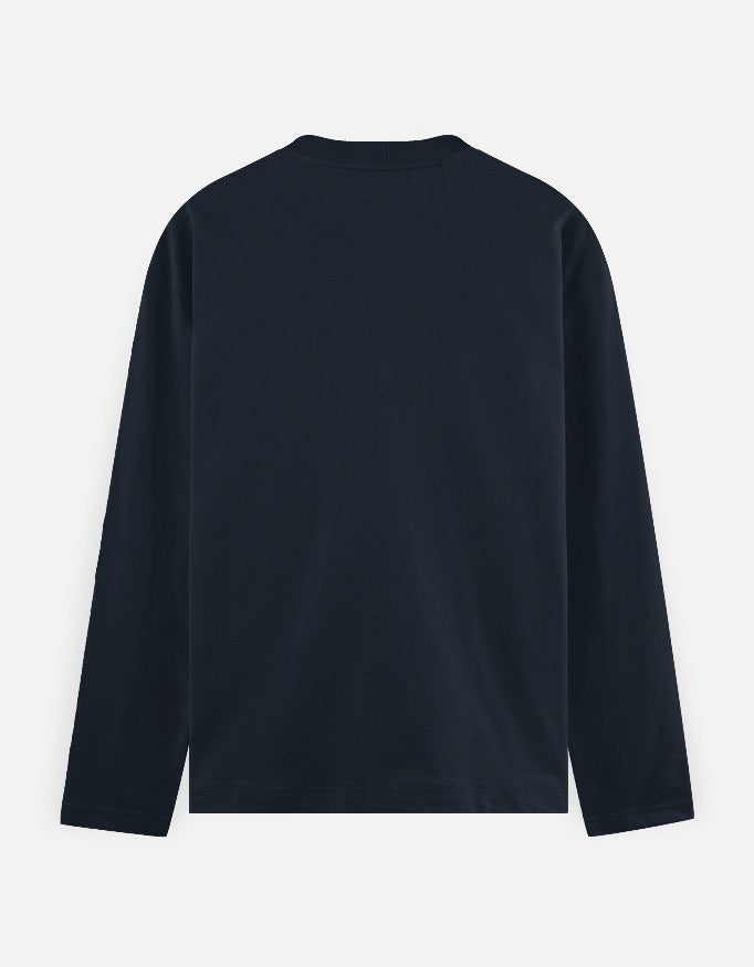 Navy Blue White full sleeve meme t-shirt maaf karn gusse men idhar udhar nikal jata hun