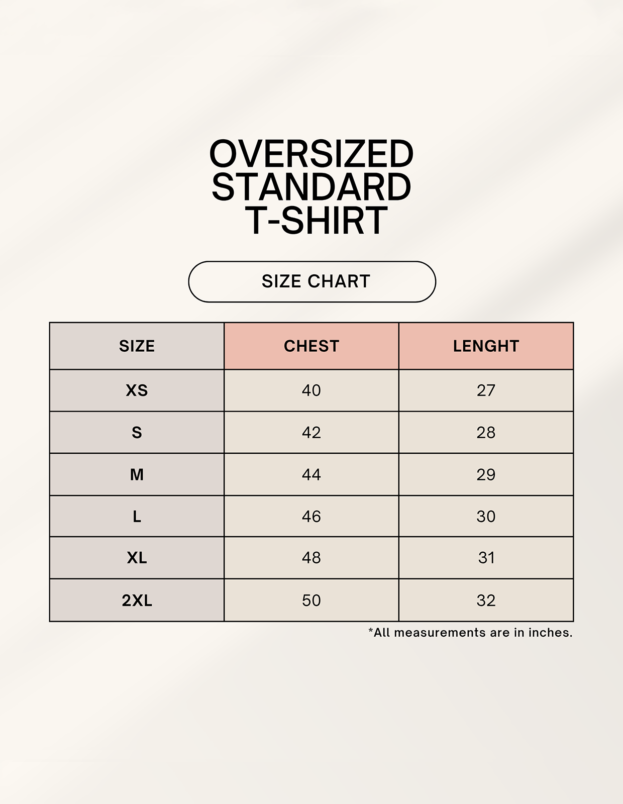 Oversized Ravan Ka Vadh Cotton T-Shirt Size Chart